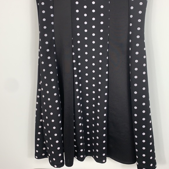 Andrea black/white polka dot sleeveless dress Lg - Picture 3 of 6